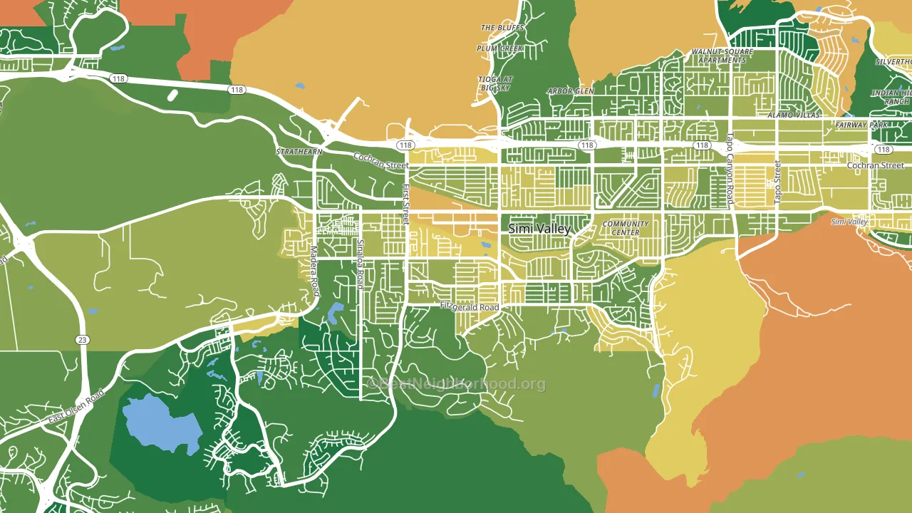 93065, CA block-group voter-turnout map