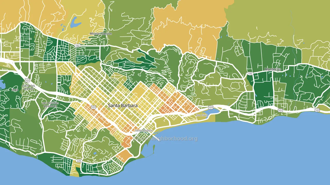 93103, CA block-group voter-turnout map