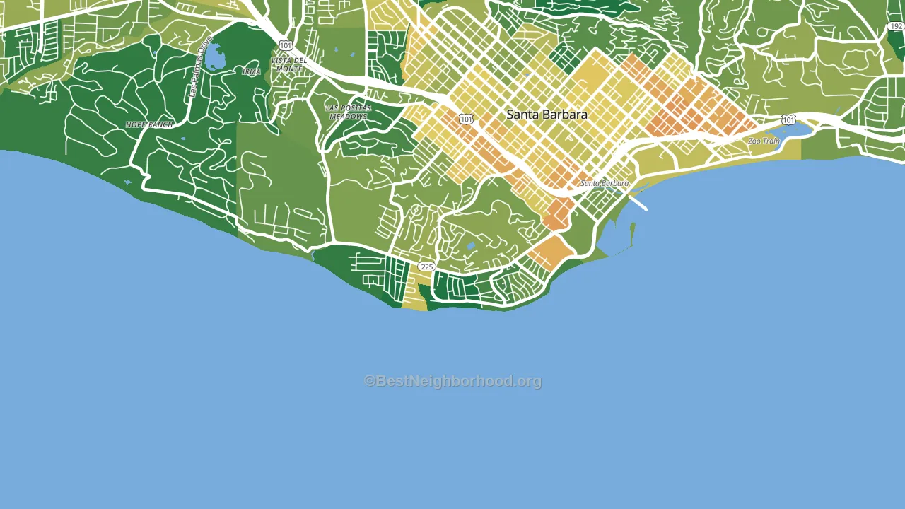 93109, CA block-group voter-turnout map