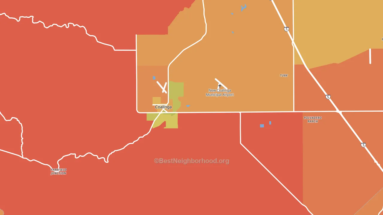 93210, CA block-group voter-turnout map