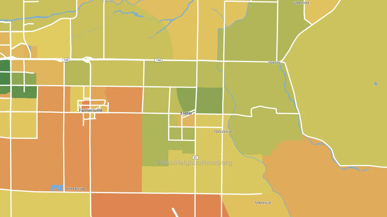 93221, CA block-group voter-turnout map