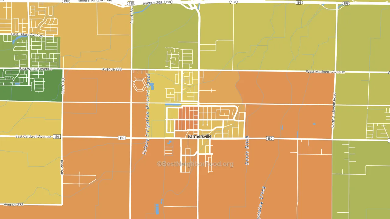93223, CA block-group voter-turnout map