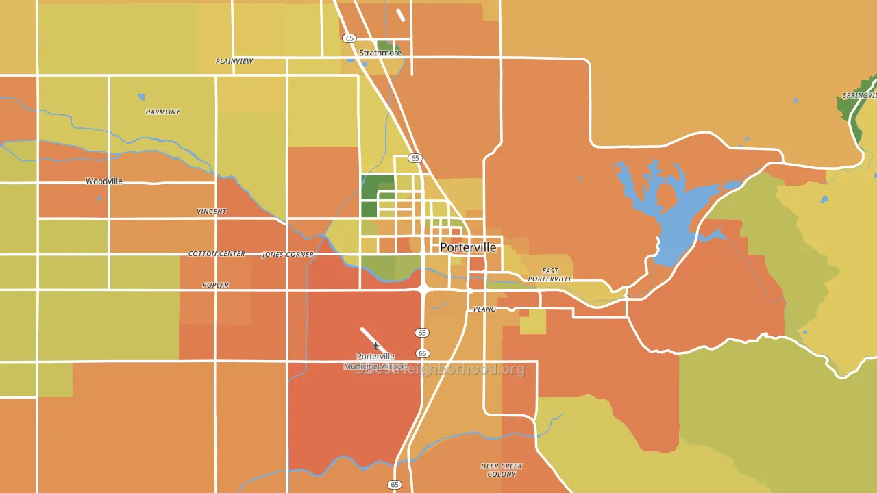 93257, CA block-group voter-turnout map