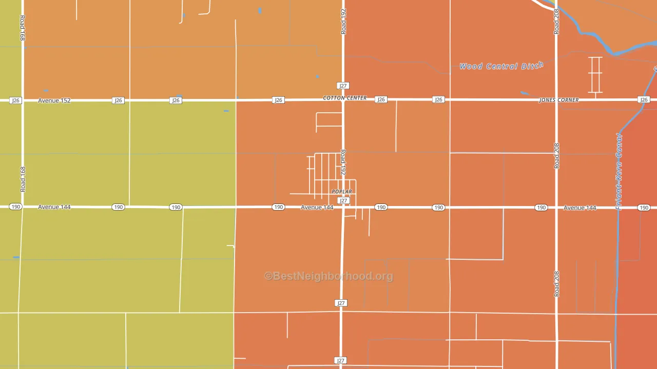 93258, CA block-group voter-turnout map