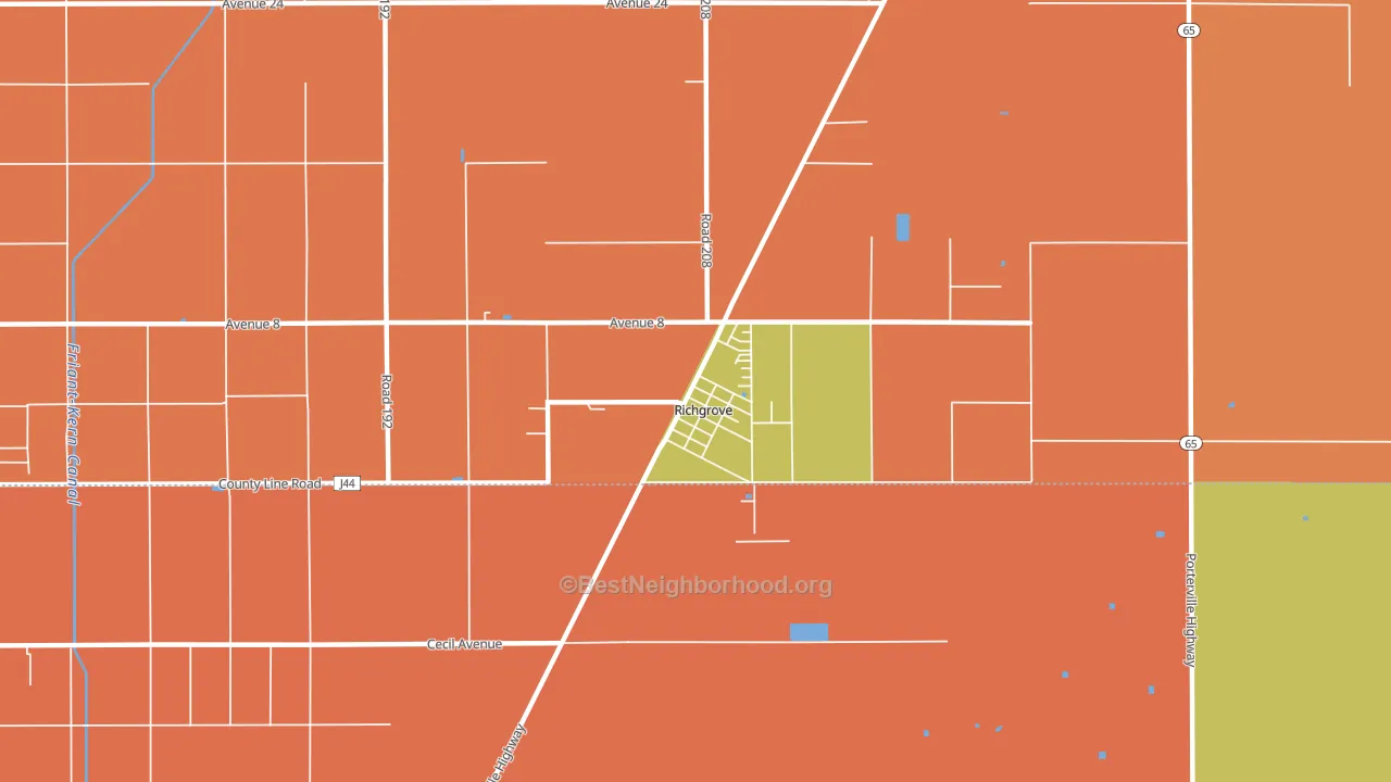 93261, CA block-group voter-turnout map