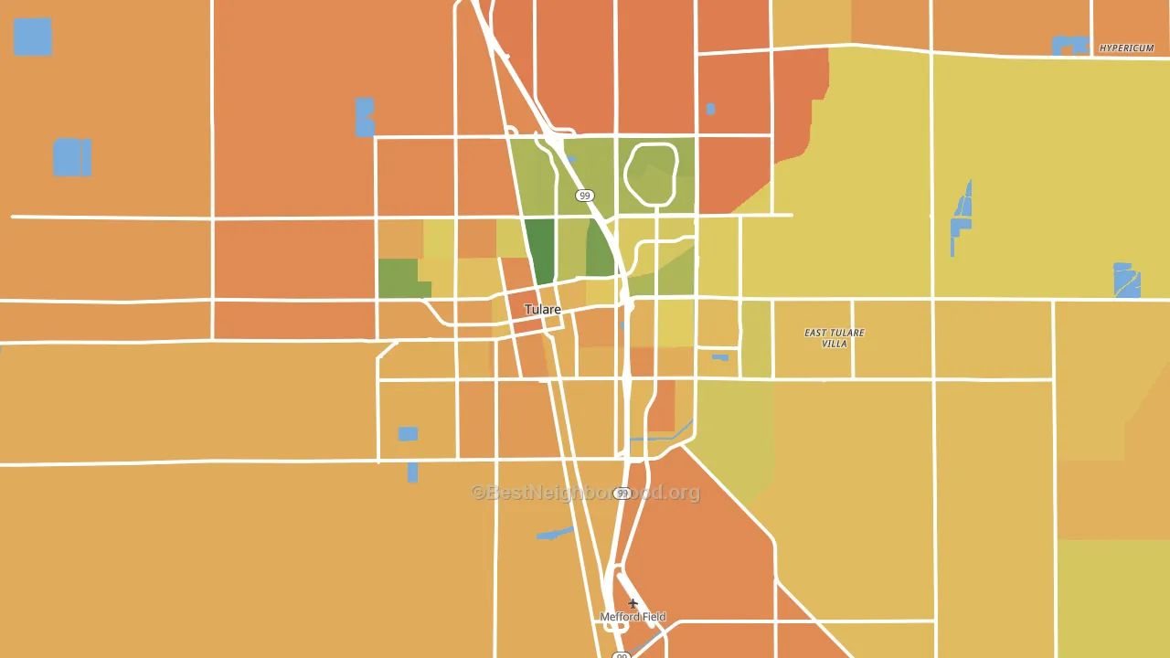 93274, CA block-group voter-turnout map