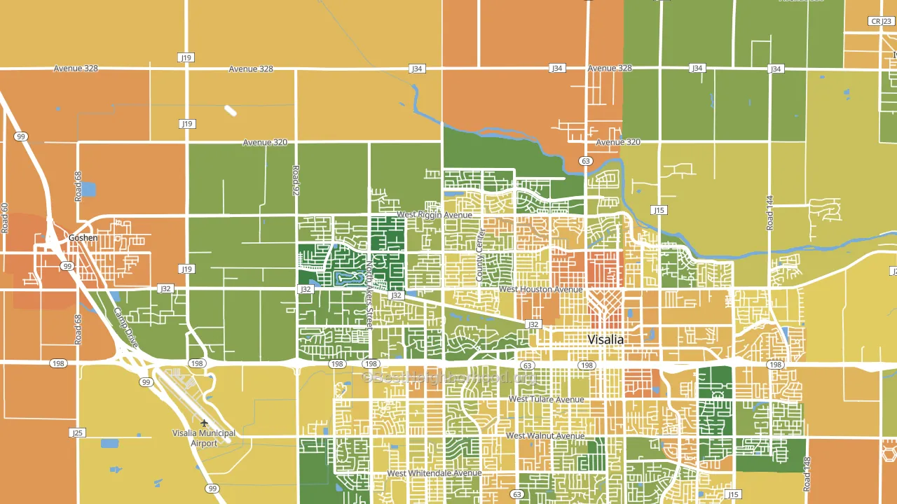 93291, CA block-group voter-turnout map