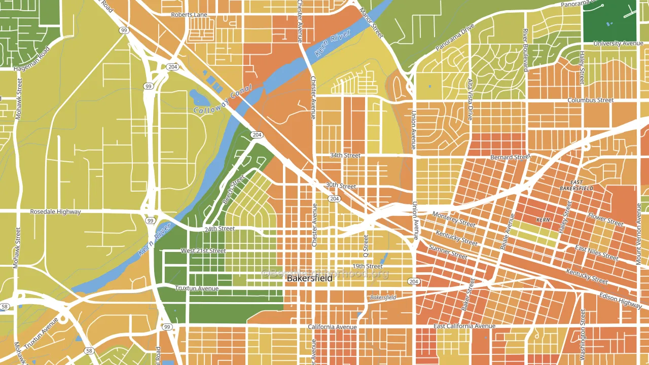 93301, CA block-group voter-turnout map