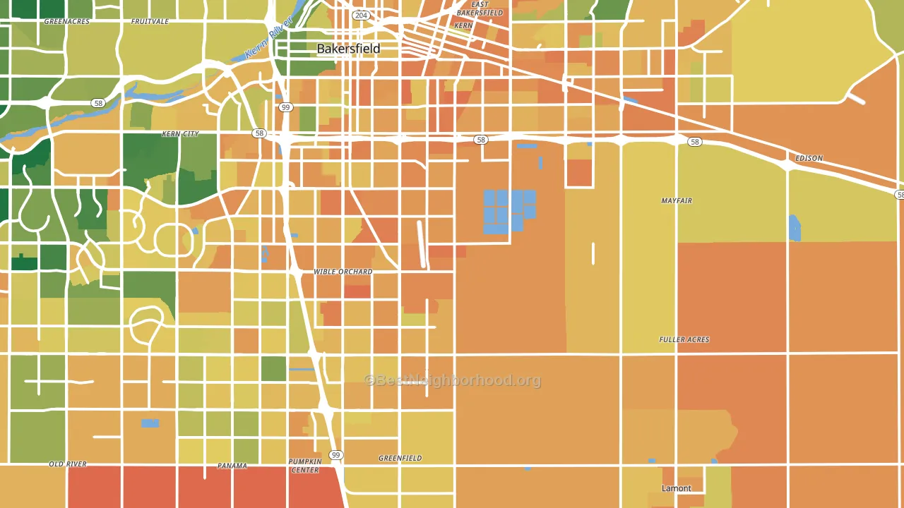 93307, CA block-group voter-turnout map