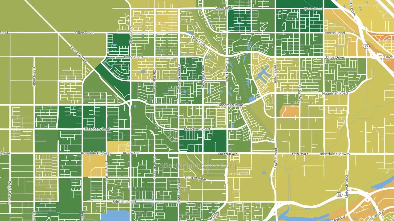 93312, CA block-group voter-turnout map