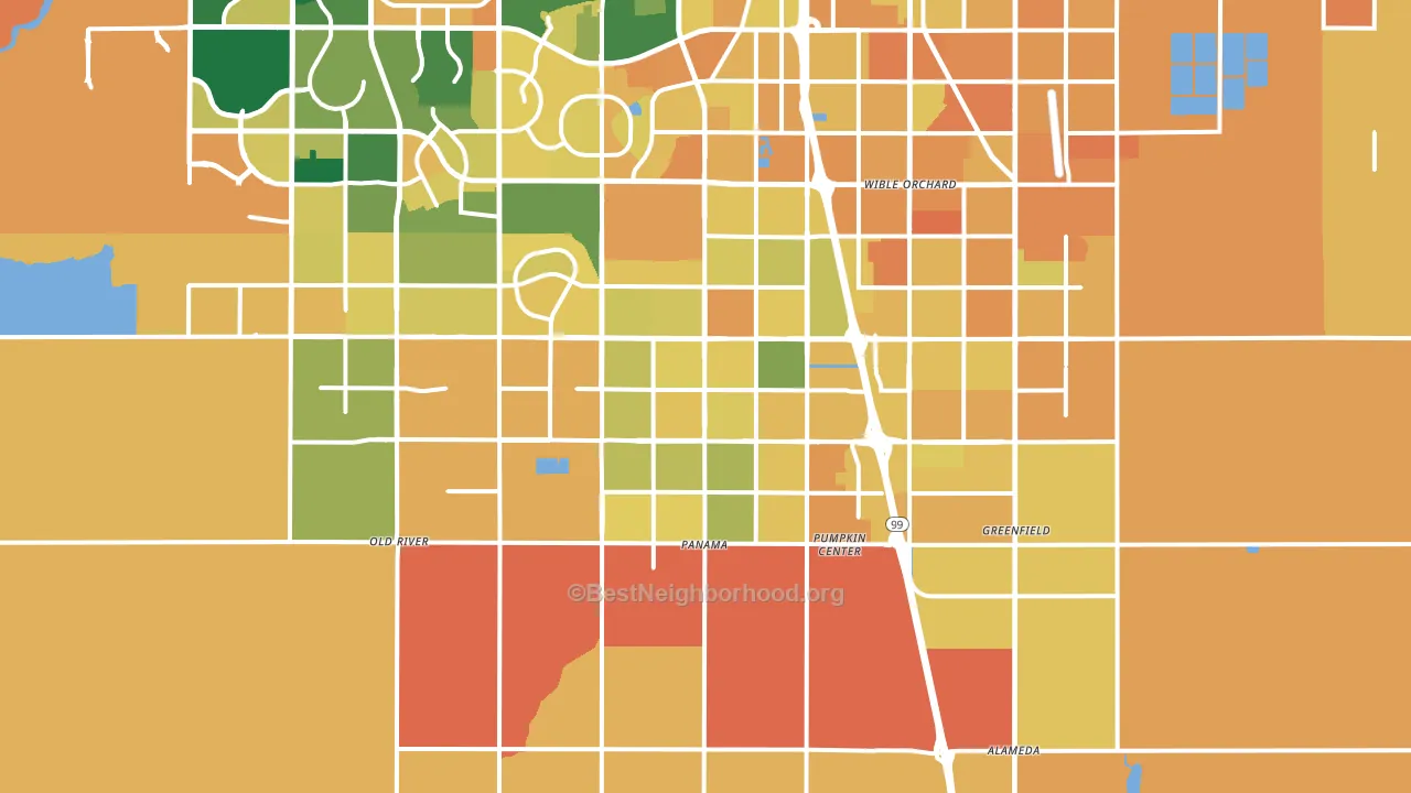 93313, CA block-group voter-turnout map