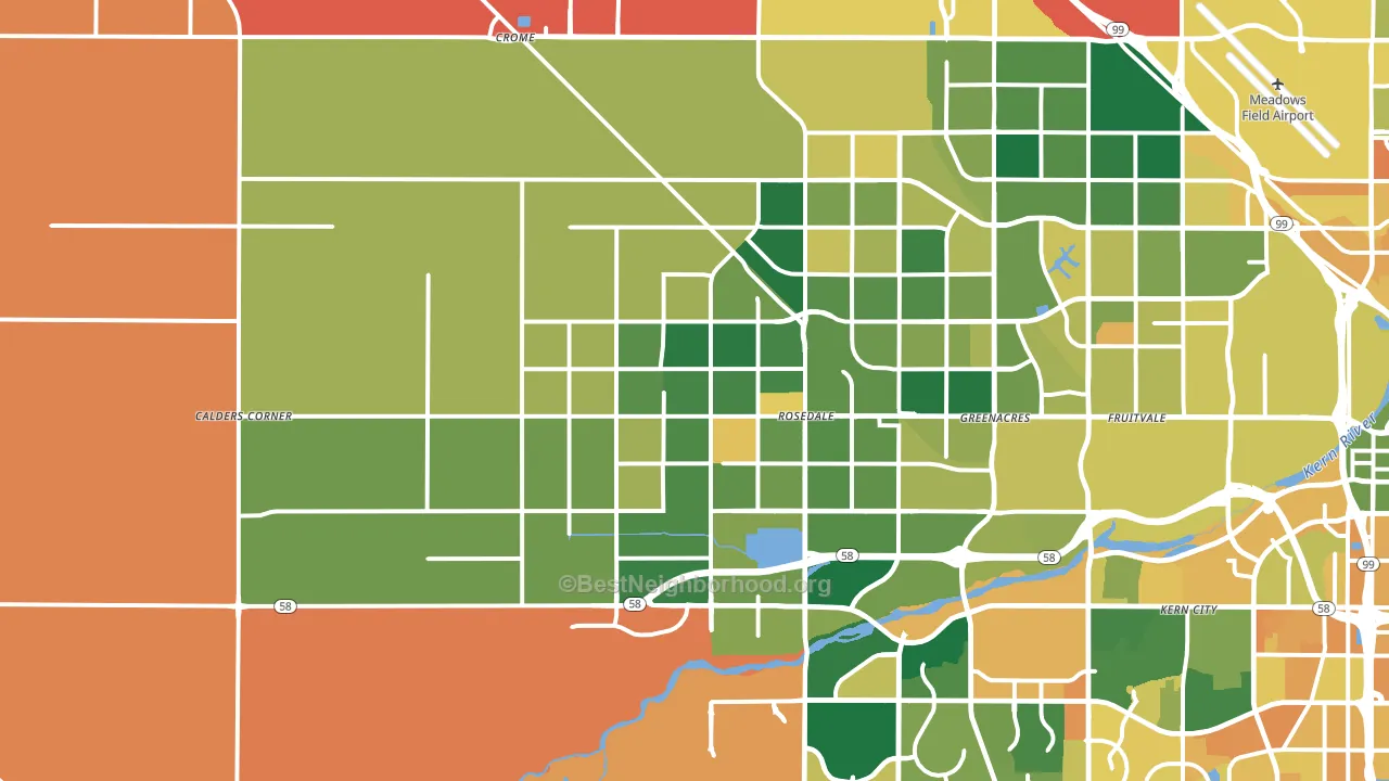 93314, CA block-group voter-turnout map