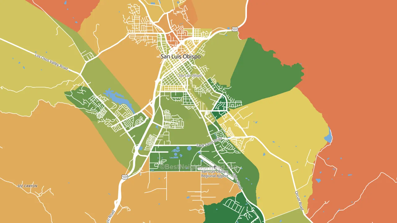 93401, CA block-group voter-turnout map
