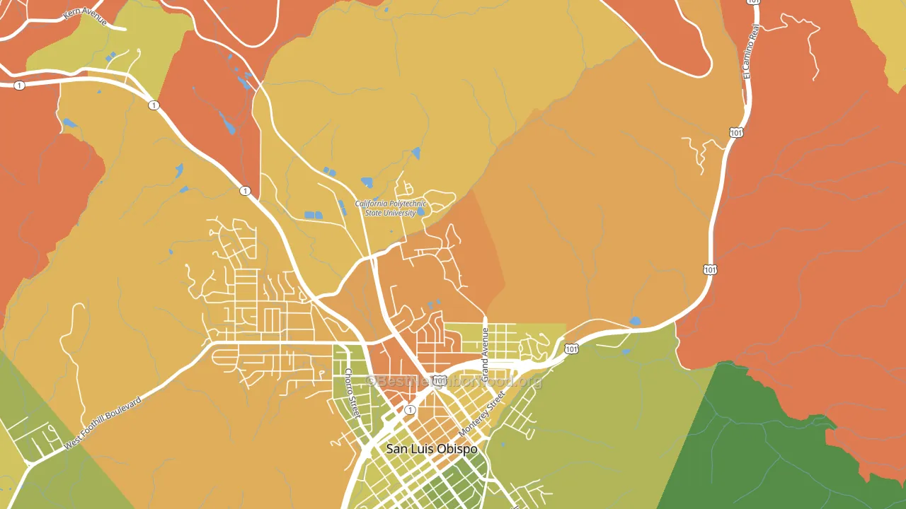 93407, CA block-group voter-turnout map