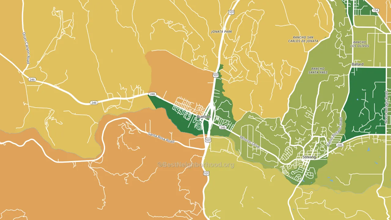 93427, CA block-group voter-turnout map