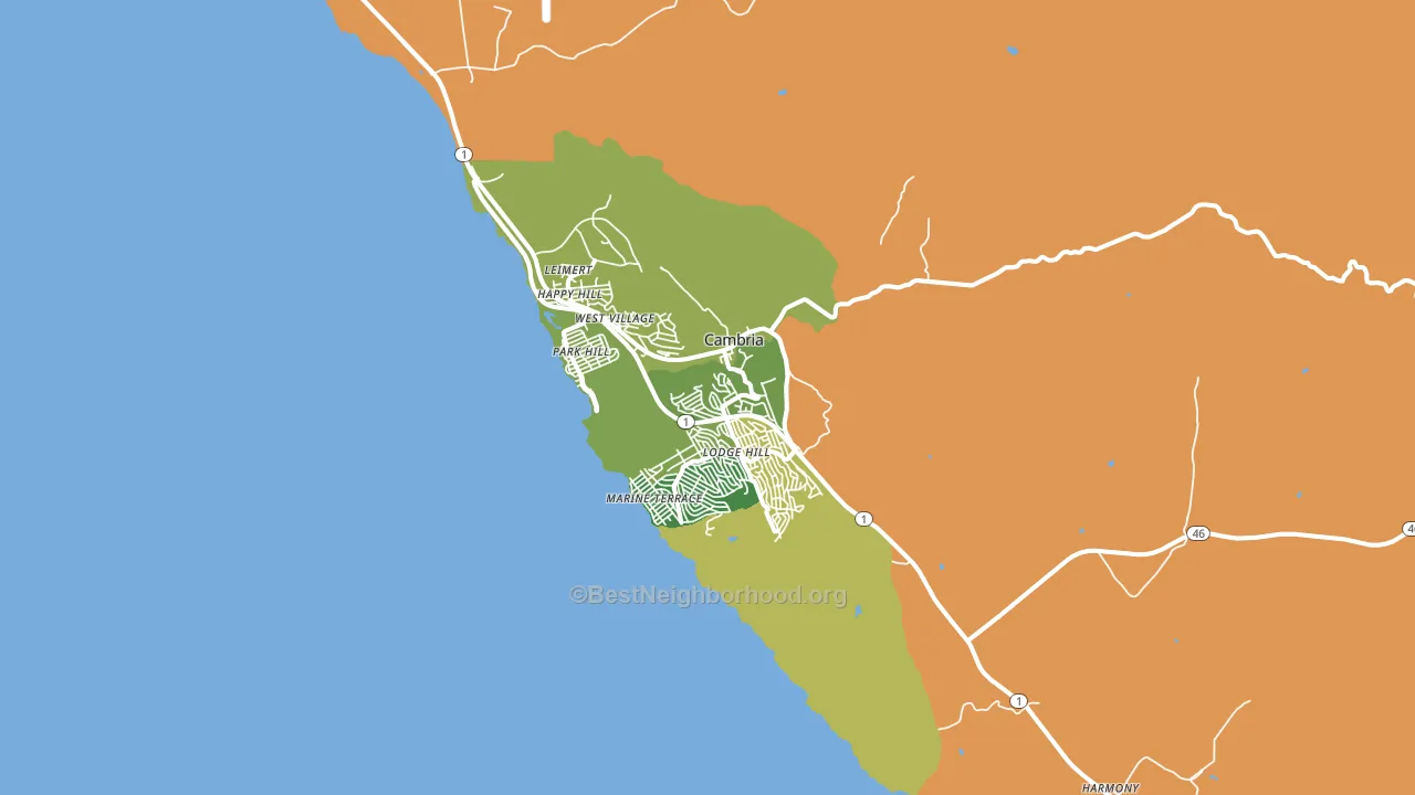 93428, CA block-group voter-turnout map