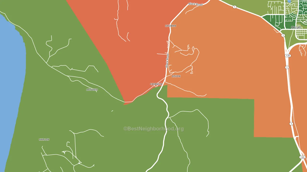 93429, CA block-group voter-turnout map