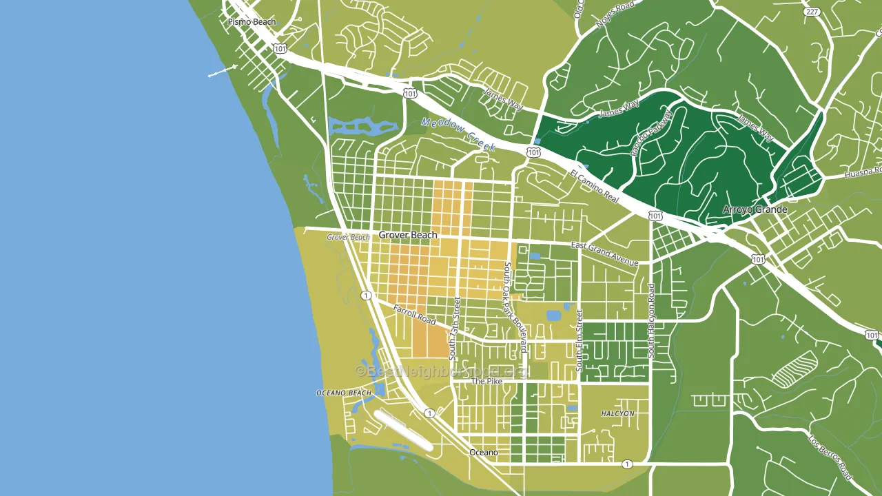 93433, CA block-group voter-turnout map