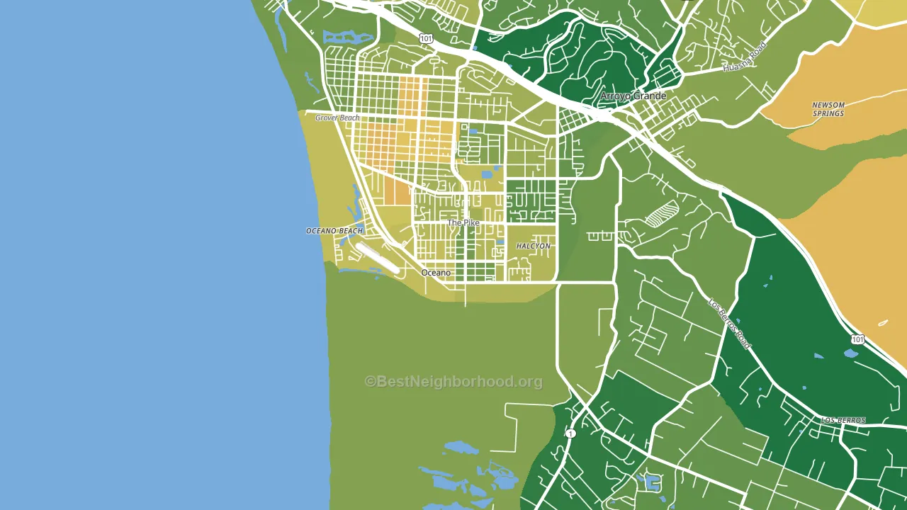 93445, CA block-group voter-turnout map
