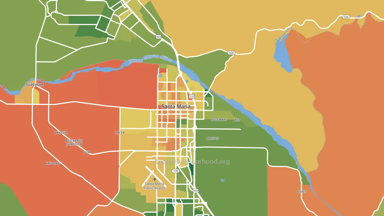 93454, CA block-group voter-turnout map