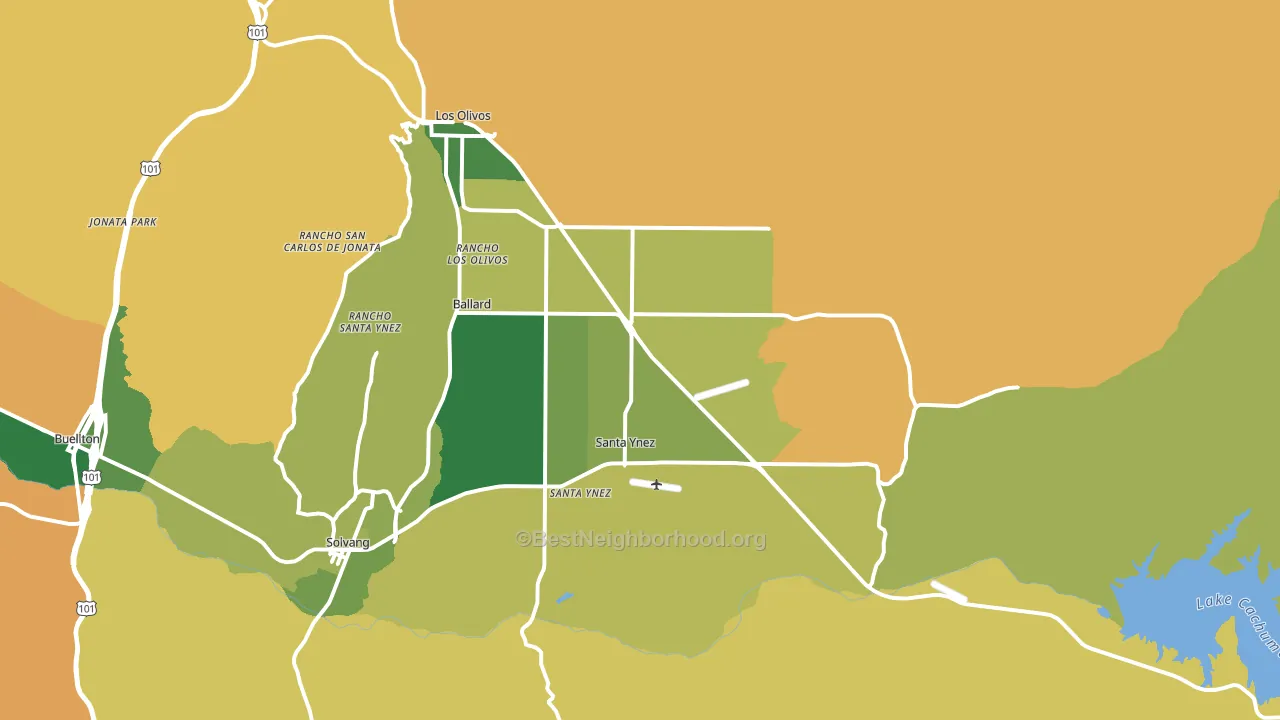 93460, CA block-group voter-turnout map