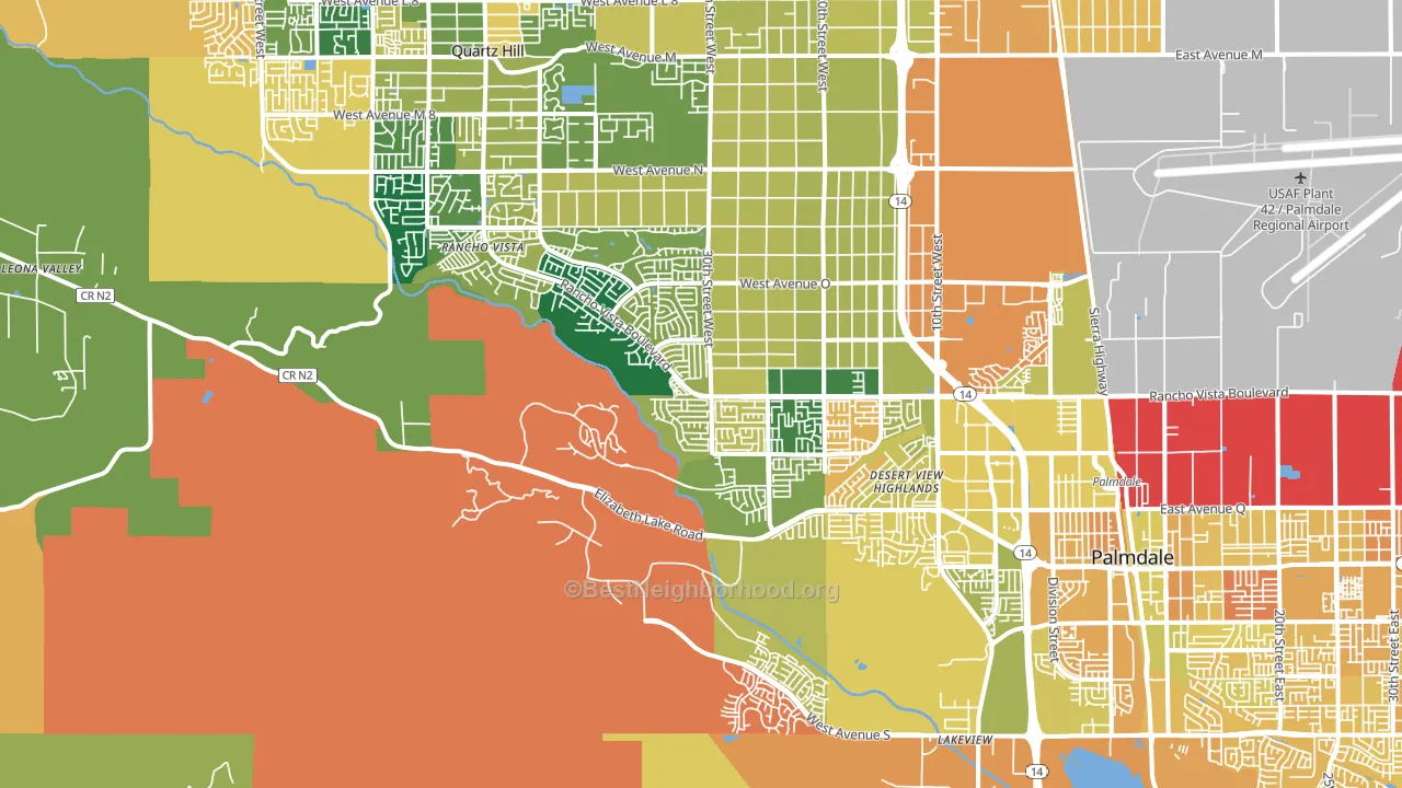 93551, CA block-group voter-turnout map