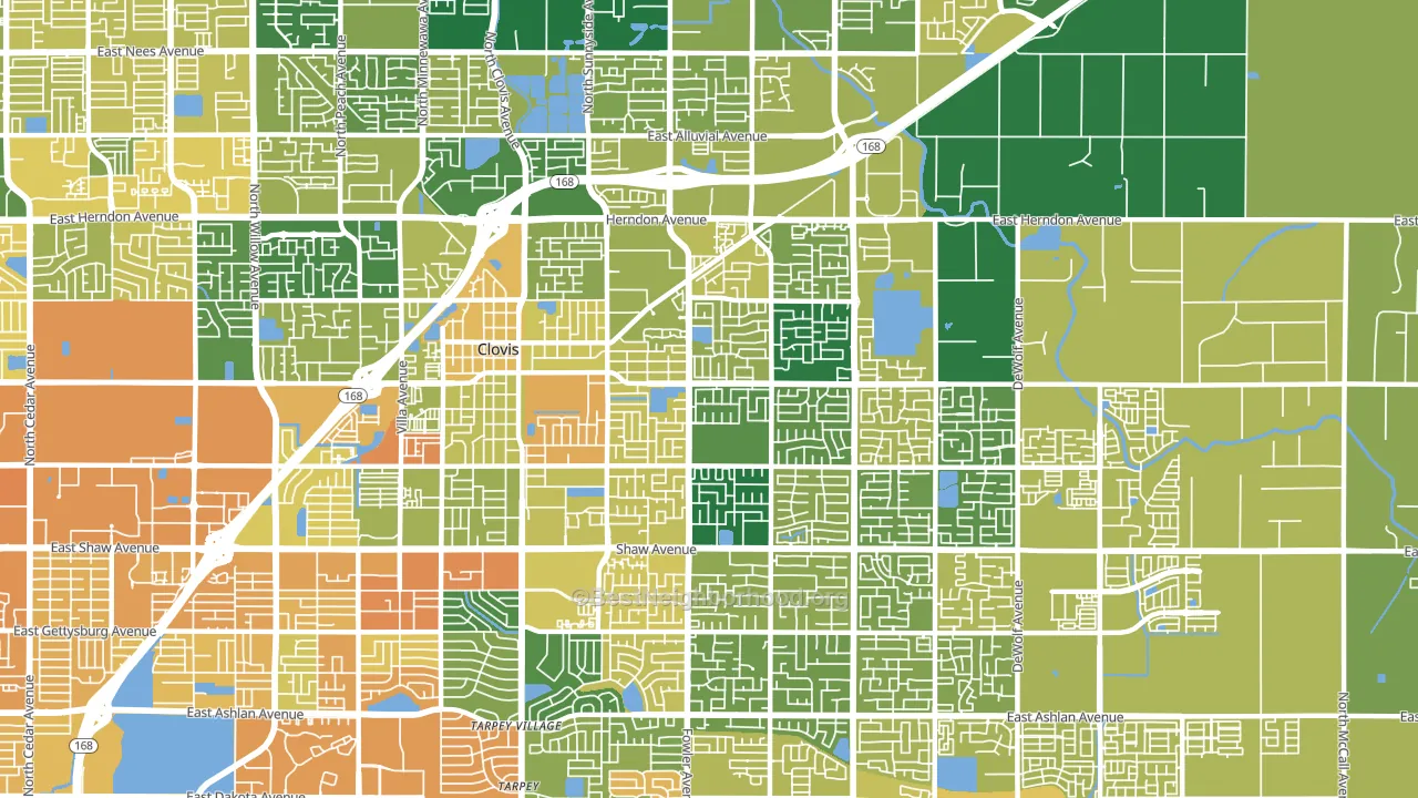 93611, CA block-group voter-turnout map