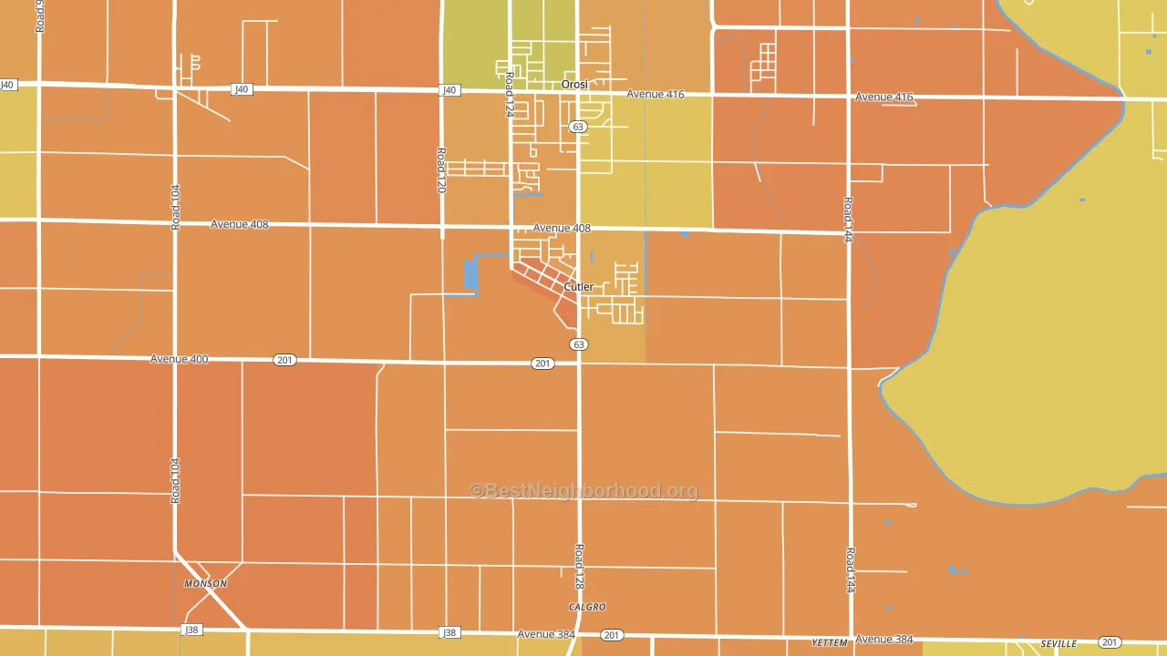 93615, CA block-group voter-turnout map