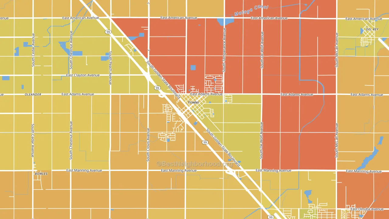 93625, CA block-group voter-turnout map