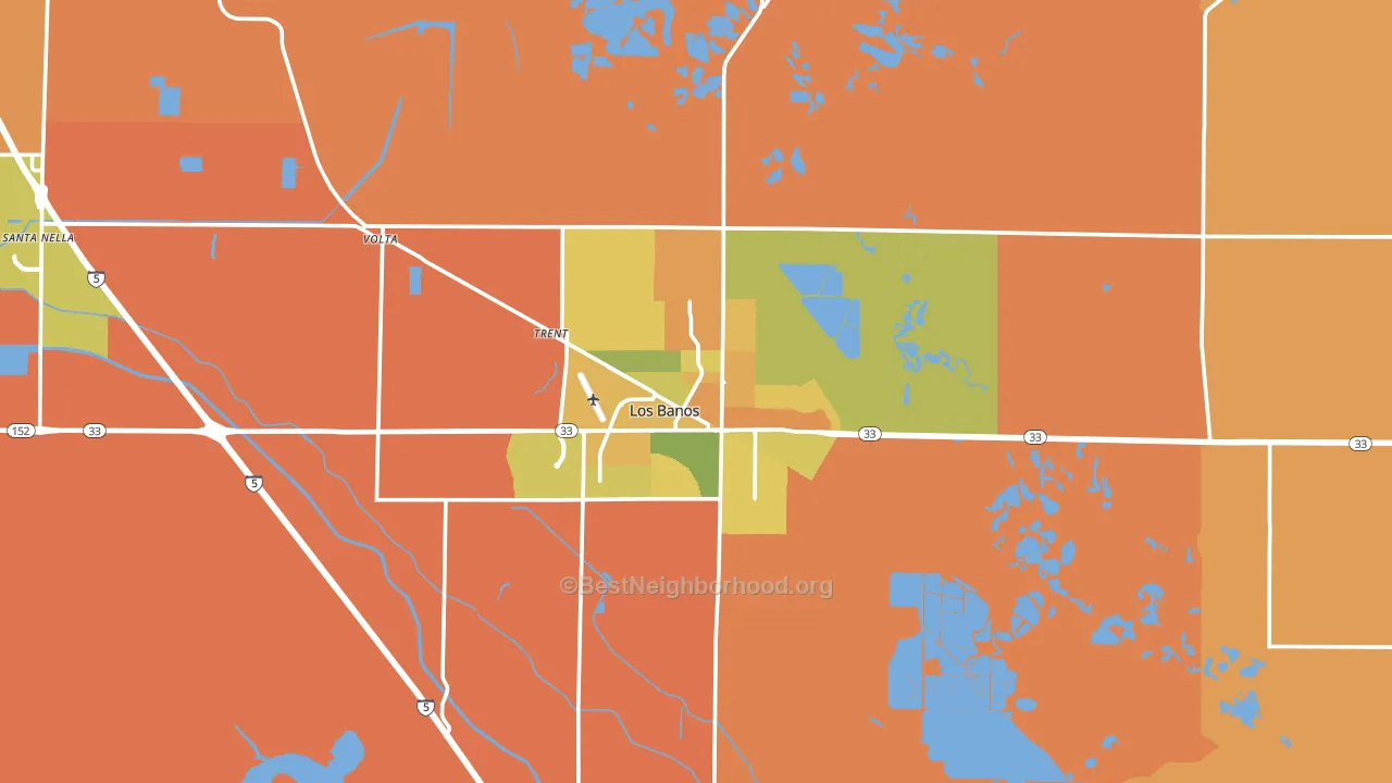 93635, CA block-group voter-turnout map