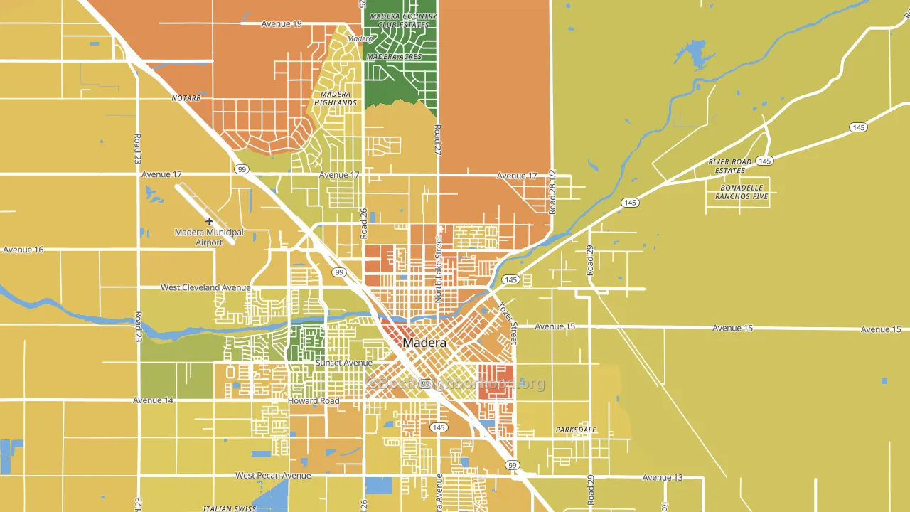 93638, CA block-group voter-turnout map