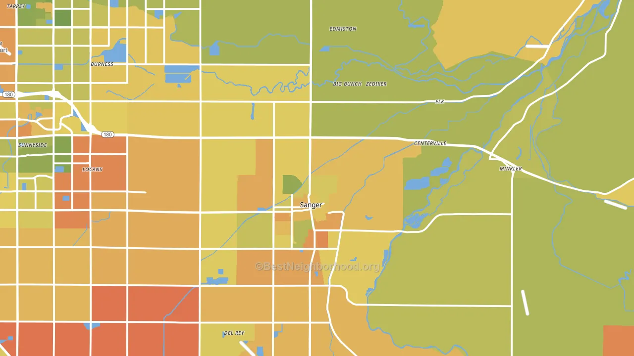 93657, CA block-group voter-turnout map