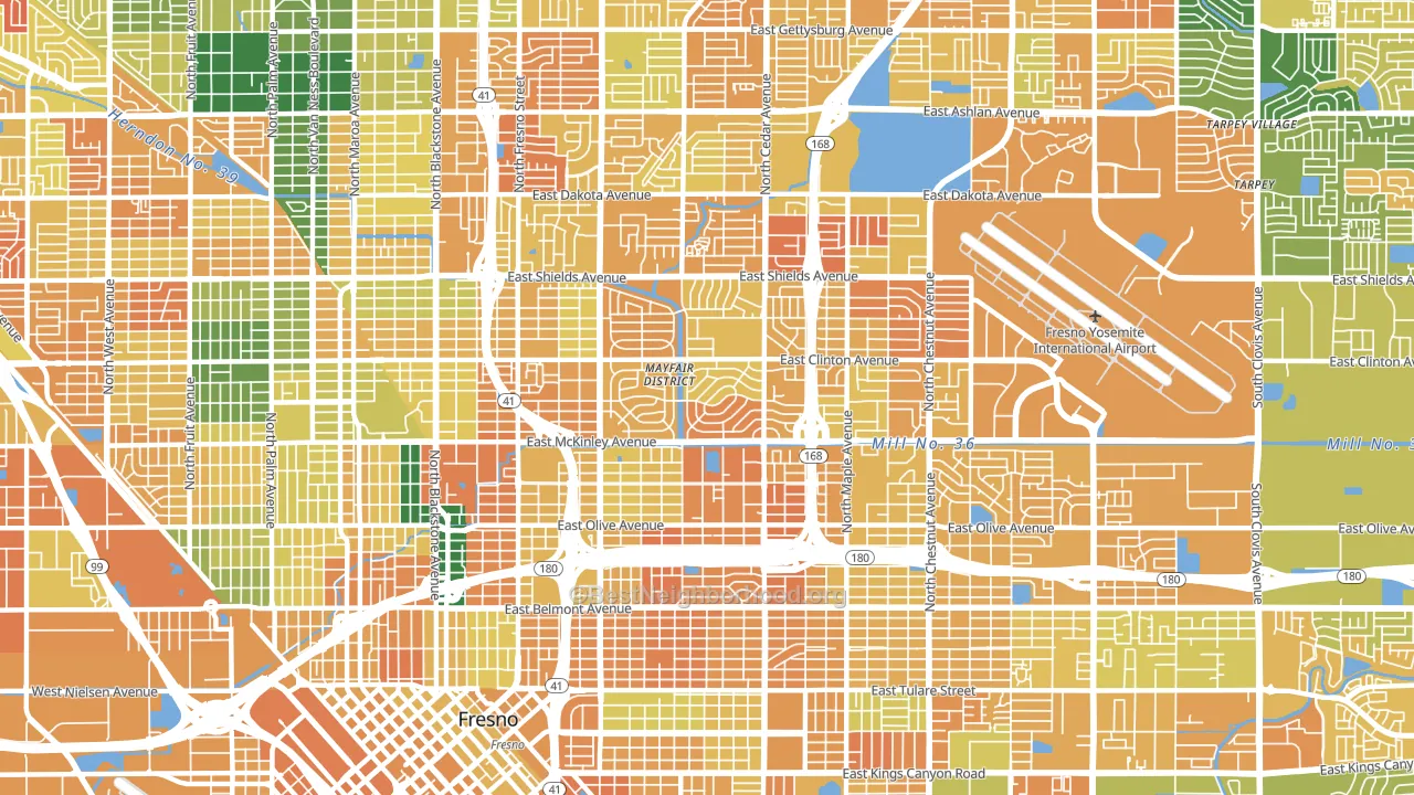93703, CA block-group voter-turnout map
