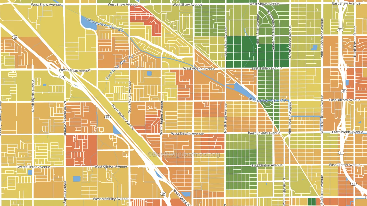 93705, CA block-group voter-turnout map