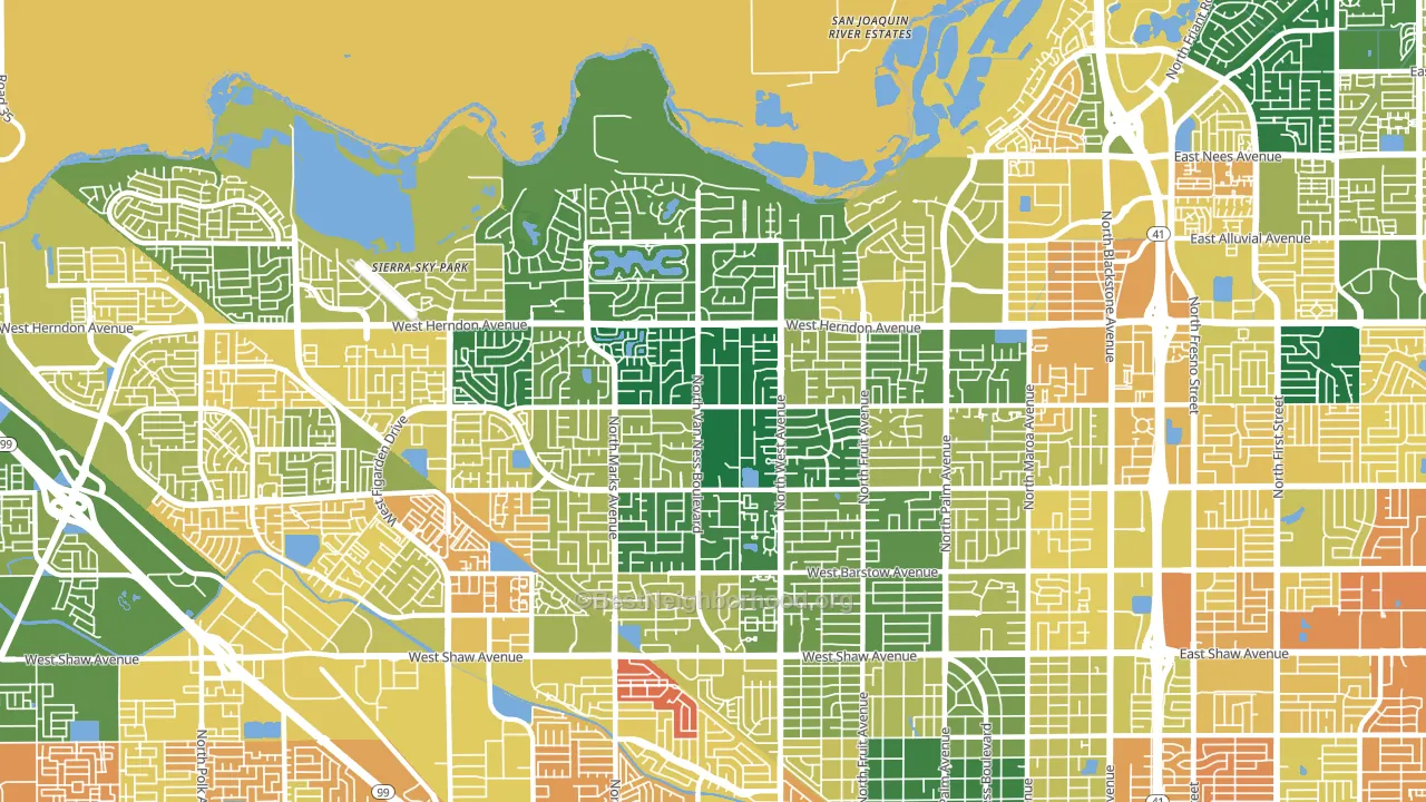 93711, CA block-group voter-turnout map
