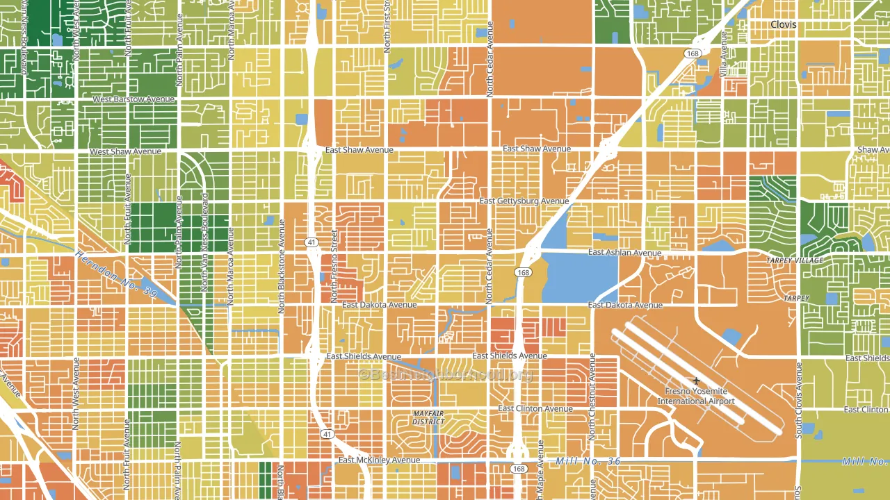 93726, CA block-group voter-turnout map