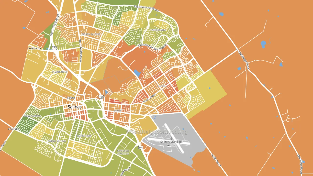 93905, CA block-group voter-turnout map