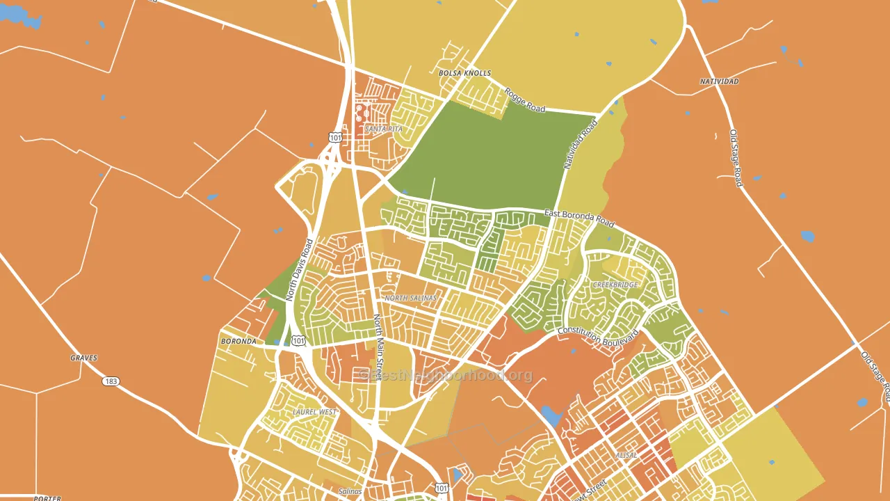 93906, CA block-group voter-turnout map