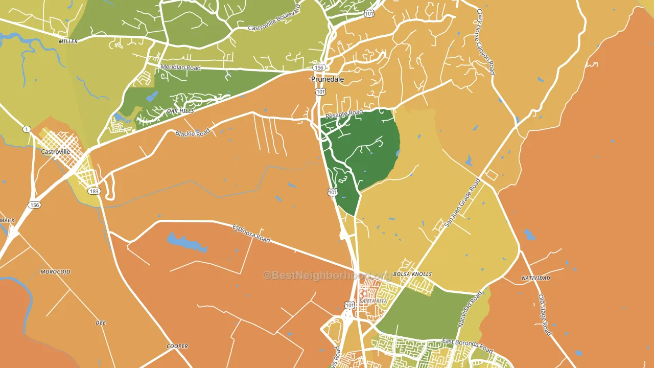 93907, CA block-group voter-turnout map