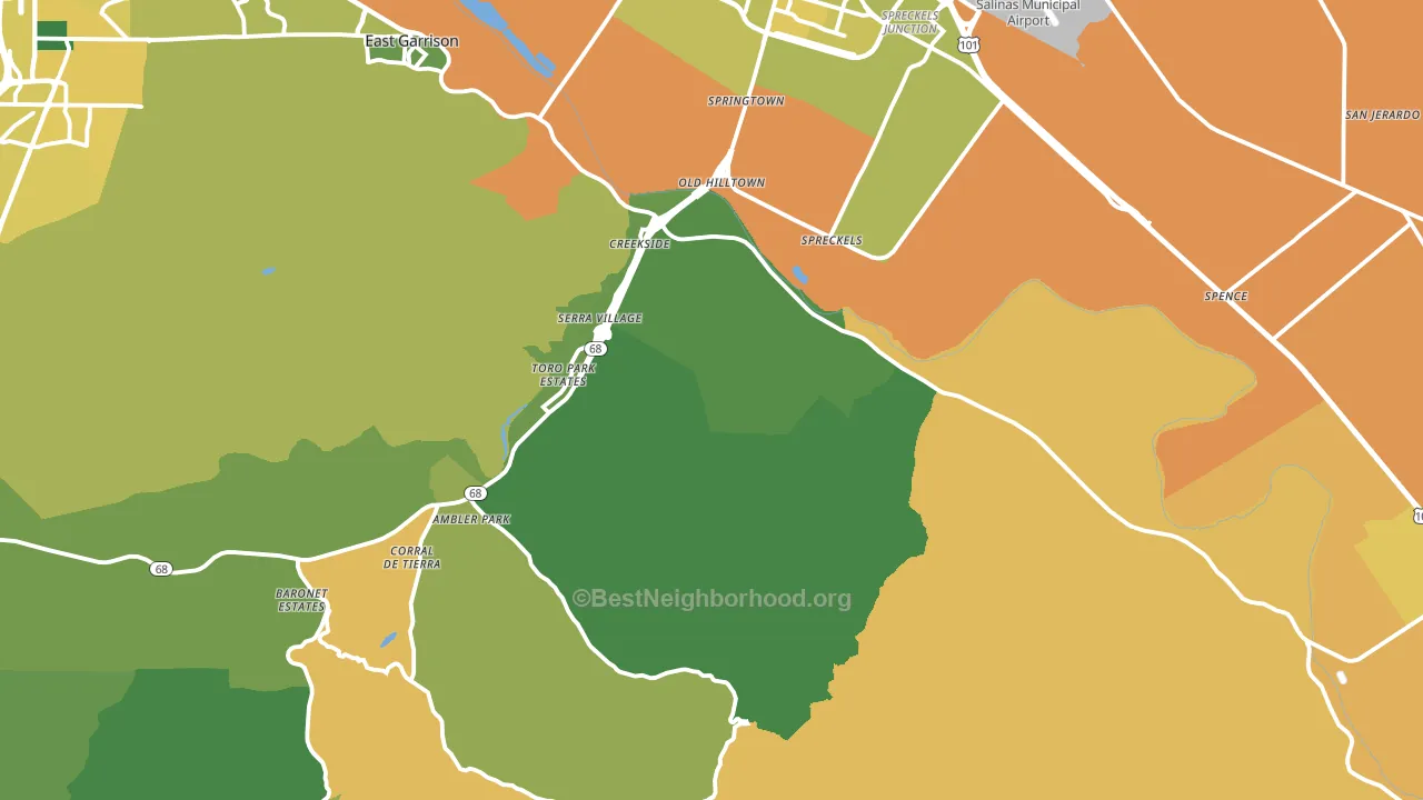 93908, CA block-group voter-turnout map
