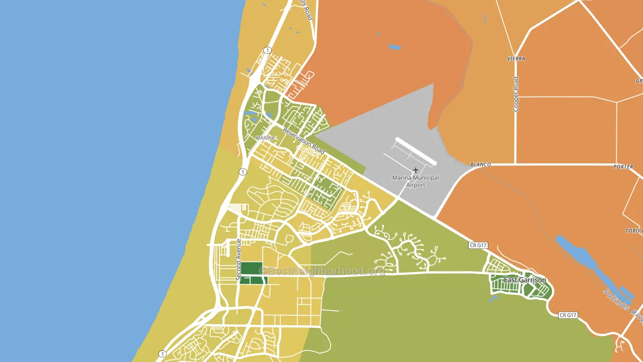 93933, CA block-group voter-turnout map