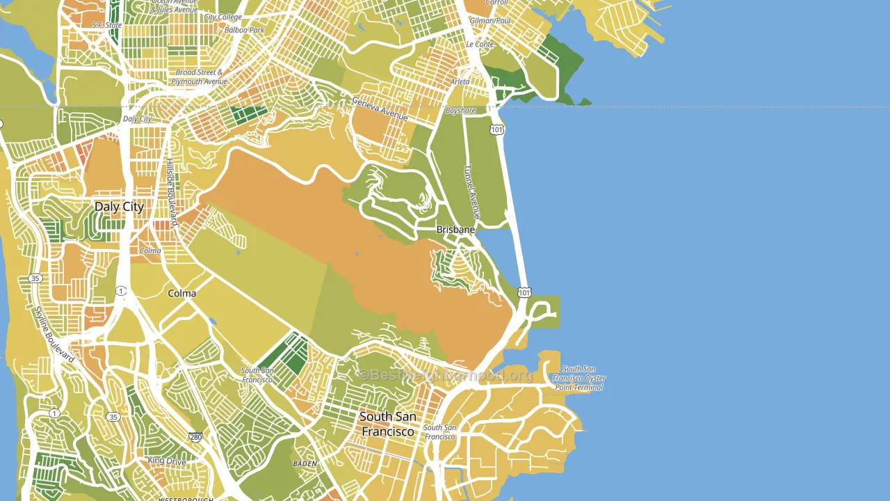 94005, CA block-group voter-turnout map