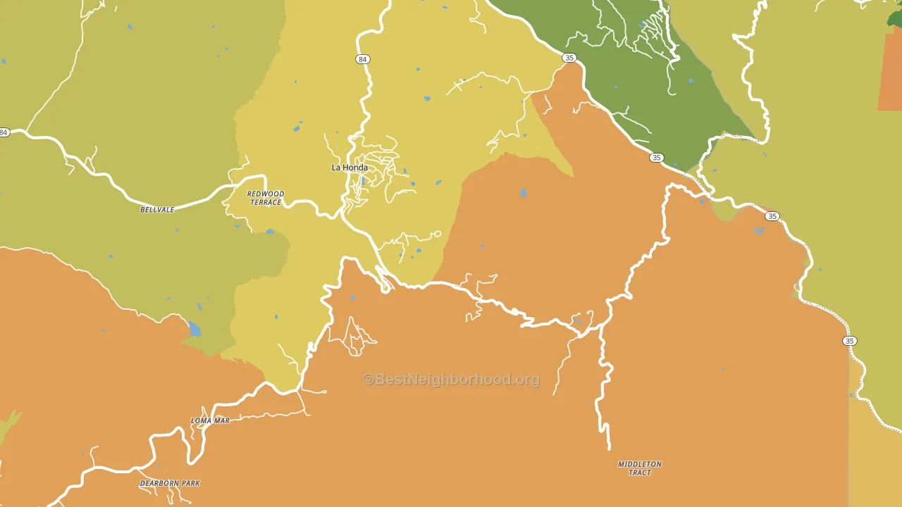 94020, CA block-group voter-turnout map