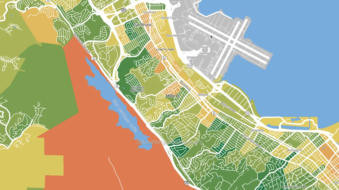 94030, CA block-group voter-turnout map
