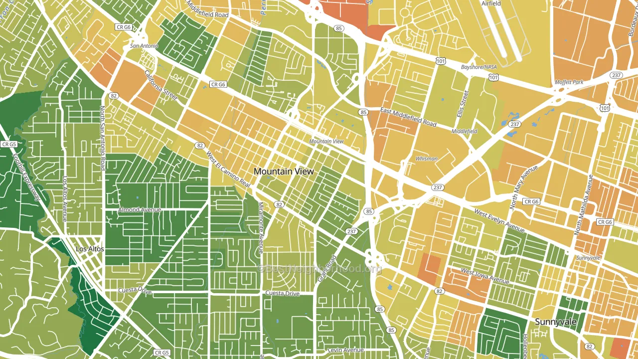 94041, CA block-group voter-turnout map