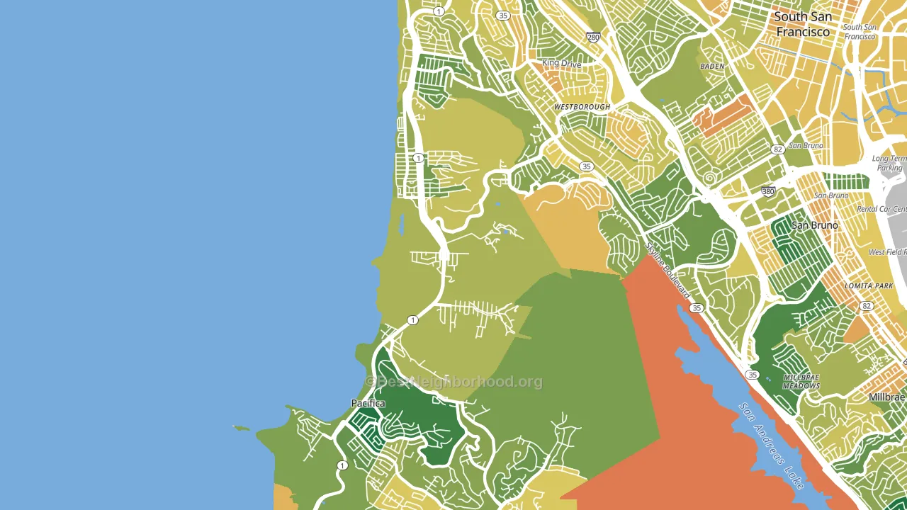 94044, CA block-group voter-turnout map