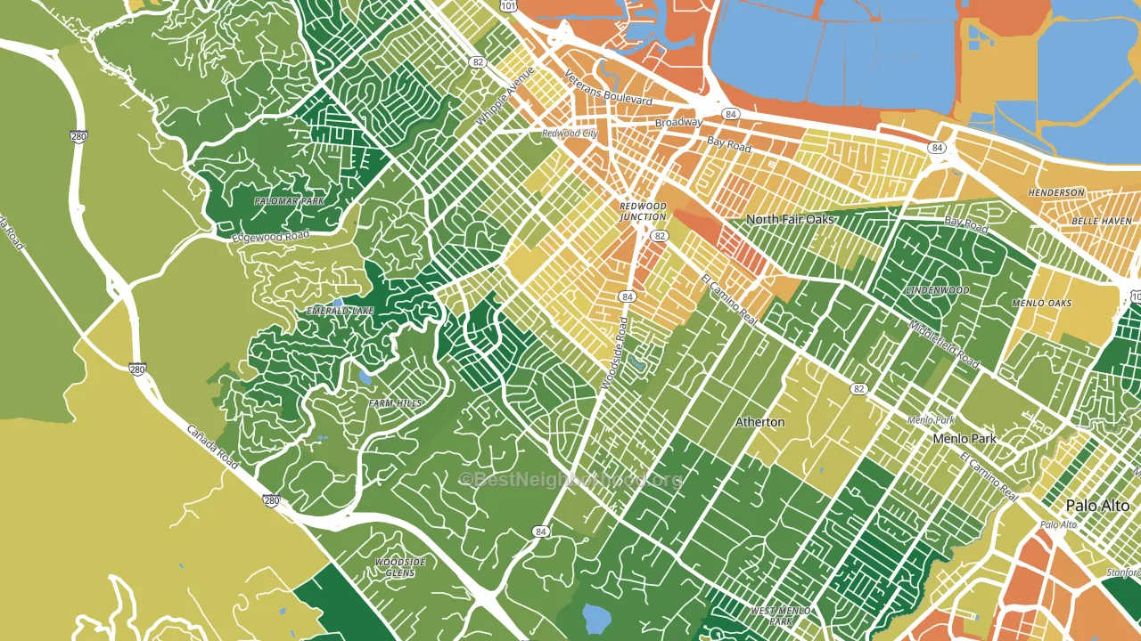 94061, CA block-group voter-turnout map