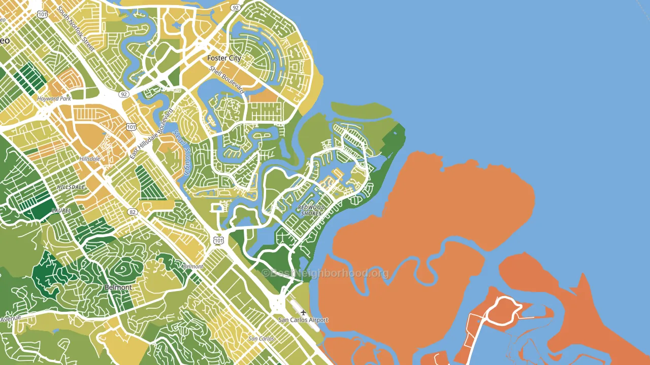 94065, CA block-group voter-turnout map