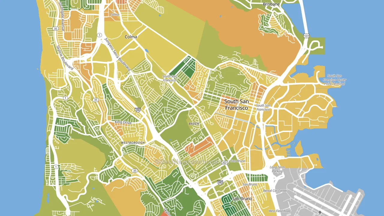 94080, CA block-group voter-turnout map