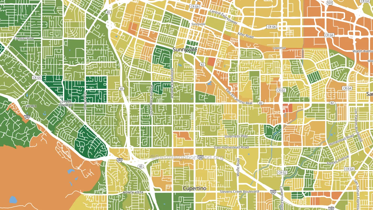 94087, CA block-group voter-turnout map